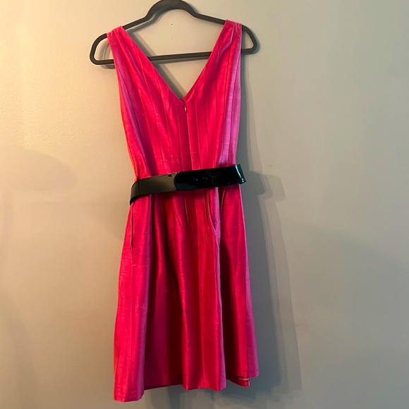 Kay Unger silk cocktail dress with belt (pink, size 4) - Picture 2 of 15